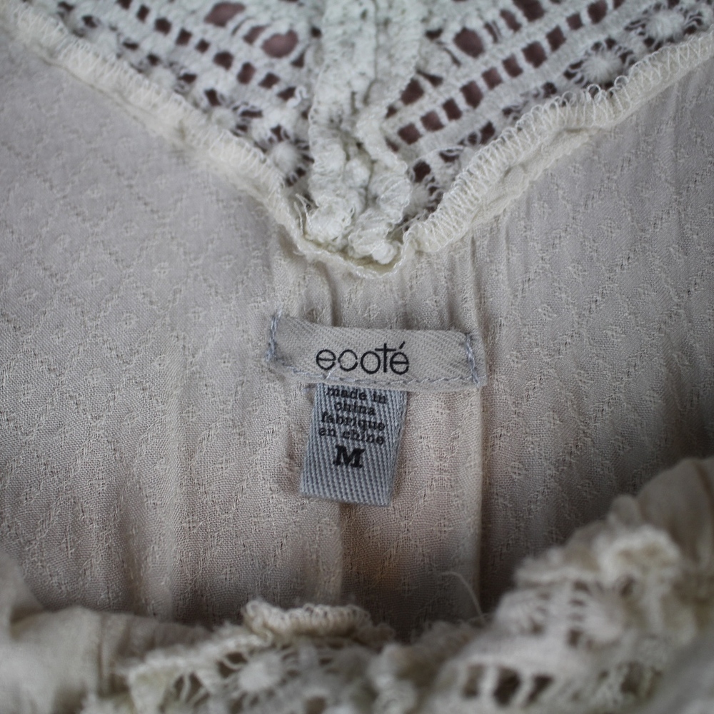 UO Ecote Cold Shoulder Cream Romper - Picture 6 of 6